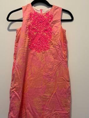 Crewcuts by J.Crew Girls Pink Embroidered Shift Dress Size 10